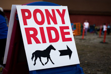 Pony Ride Sign At The Tanana Valley State Fair In Fairbanks, Alaska