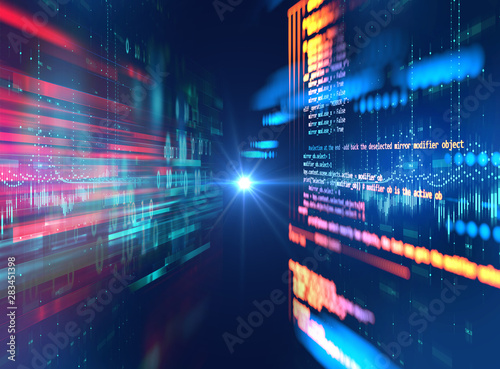 Cuadros en Lienzo Programming code abstract technology background of software developer and Compu