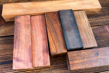 Bars Blocks Scales Of Valuable Exotic Tree Wood Ironwood, Cocobolo, Kingwood, Blackwood  For Handmade DIY Knife Handles Materials Supply