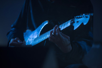 Wall Mural - Guitarist playing live music