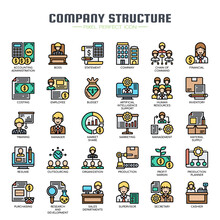 Company Structure , Thin Line And Pixel Perfect Icons