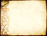 Grunge background with paper texture and detail of ancient egyptian hieroglyphs