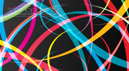 Wall Mural - curved abstract design with the background concept of a dark circle pattern. vector illustration