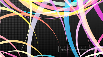 Wall Mural - Curved abstract design with the background concept of a dark circle pattern. vector illustration