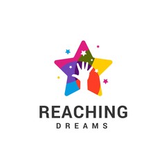 Wall Mural - Reaching Dreams Logo Design Template. Dream star logo. Emblem, Colorful, Creative Symbol, Icon