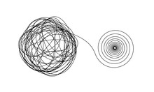 Accurate Spiral Flow From Chaotic Ravel Of Thin Black Lines On White