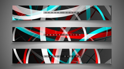 collection of banner sets. background of irregular colorful wave bands. vector illustration of eps 10