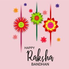 Wall Mural -  Vector illustration of a Background for Happy Raksha Bandhan Indian festival of sisters and brothers. 