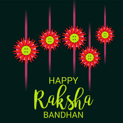 Wall Mural -  Vector illustration of a Background for Happy Raksha Bandhan Indian festival of sisters and brothers. 