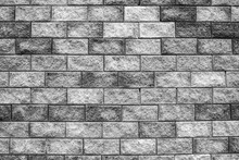 Black White Brick Wall Texture Background
