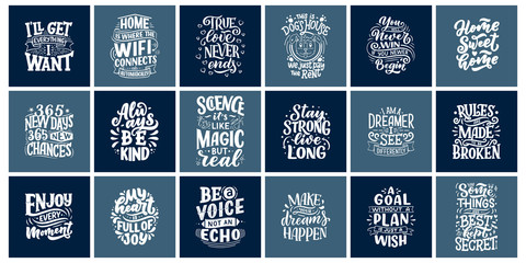 Wall Mural - Inspirational quotes. Hand drawn vintage illustrations with lettering. Drawing for prints on t-shirts and bags, stationary or poster.