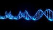 DNA code. Abstract 3d polygonal wireframe DNA molecule helix spiral.