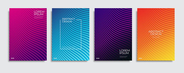 Brochure cover templates set. Minimal colorful gradient abstract background. A4 eps10 vector.