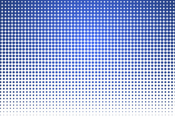Poster - Vector halftone blue color. Gradient geometric vector colored pattern. Wallpaper retro template. Decoraton vector element.