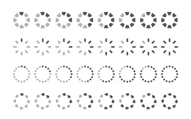 Poster - loading set of icons in flat style