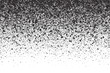 Abstract Scattered Falling Particles Isolated On White Background. Spray Effect. Scatter Black Drops. Hand Made Grunge Texture