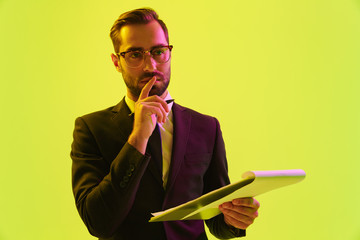 Wall Mural - Handsome young businessman wearing formal suit