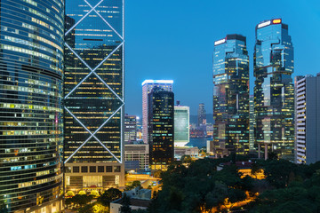 Poster - Skyline of Hong Kong city at dusk