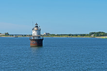 The Decommissioned Butler's Flat Light Station In The Approach To The Port Of New Bedford.