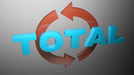 Poster - TOTAL with rotating arrows - 3D rendering illustration