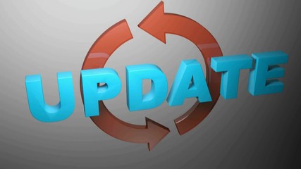 Poster - UPDATE with rotating arrows - 3D rendering illustration