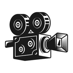 Retro video camera vector black object 