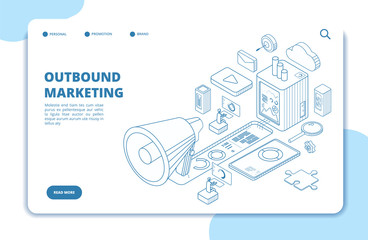 Poster - customer outbound marketing. digital media online permission market, social media crm and interrupti