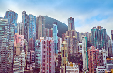  Many tall residential buildings in central Hong Kong