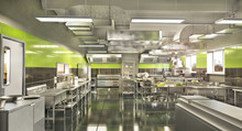 Restaurant Equipment. Modern Industrial Kitchen. 3d Illustration