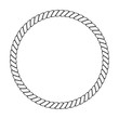 Round rope frame. Circle ropes, rounded border and decorative marine cable frame circles. Rounds cordage knot stamp or nautical twisted knots logo isolated vector icon