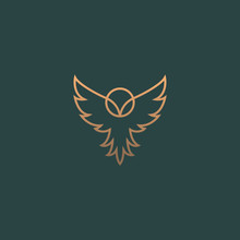 Modern Minimal Owl Illustration. Linear Owl Logo.