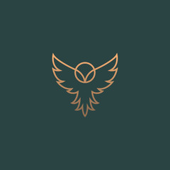 modern minimal owl illustration. linear owl logo.