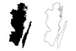 Kalmar County (Counties of Sweden, Kingdom of Sweden) map vector illustration, scribble sketch Kalmar map