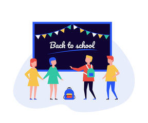 Sticker - Back to school - flat design style illustration