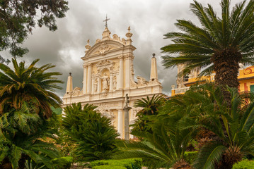 Wall Mural - Gardens and churches in Liguria, land of Italy