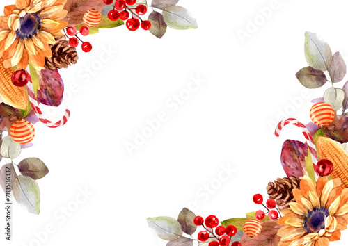 Background banner autumn watercolor