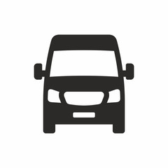 Van front view icon isolated on white background