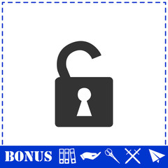 Unlock icon icon flat