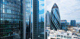 Fototapeta Londyn - London skyline, office buildings in the city financial business district