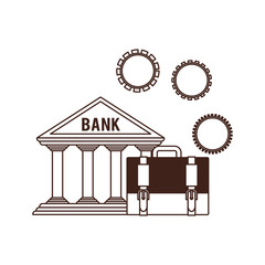 Poster - bank finance building in white background