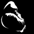 An illustration from a photo I took of a gorilla sitting with his arms crossed.