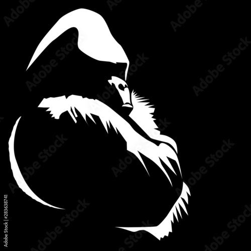 Cuadros en Lienzo An illustration from a photo I took of a gorilla sitting with his arms crossed