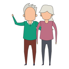 Poster - grandparents senior old people cartoon faceless