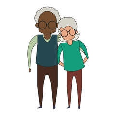 Poster - grandparents senior old people cartoon faceless