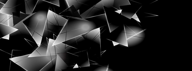 Wall Mural - abstract background with glowing triangles that overlap. isolated black background. vector illustration of eps 10