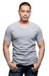 © RooftopStudioBangkok - Grey top dry on asian model for mockup template