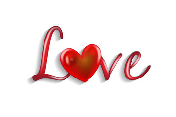 Wall Mural - Love text word symbol
