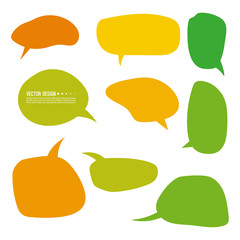 Canvas Print - Set of bright varied speech bubbles. Empty cartoon vector frames, text box for conversation.