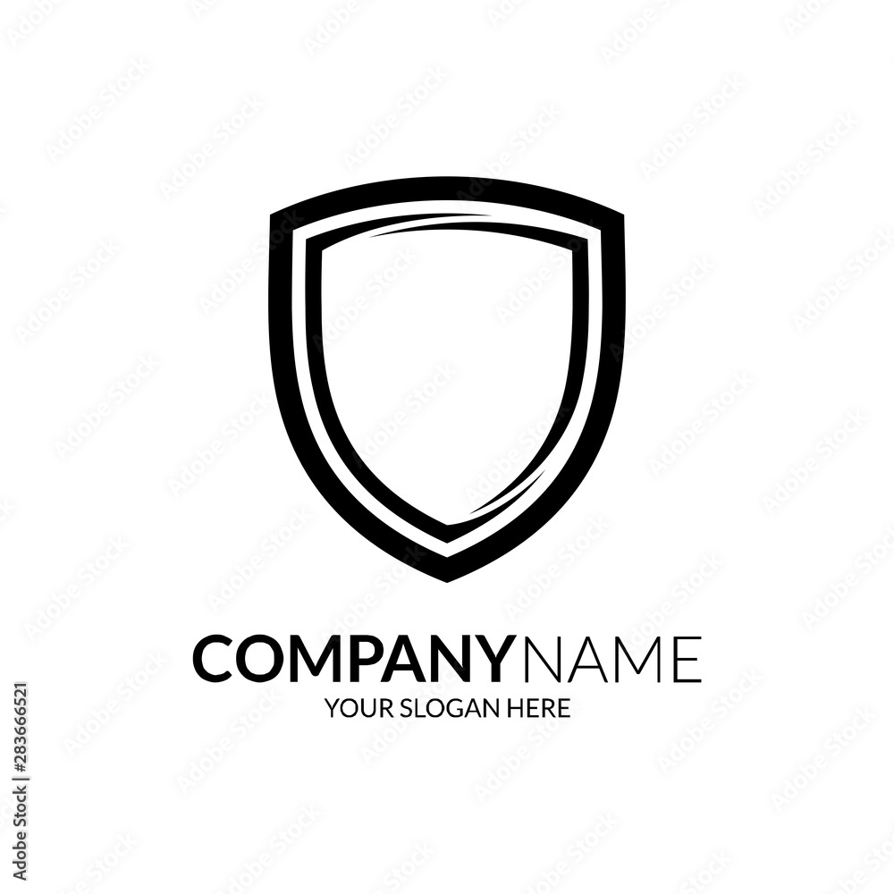 shield logo template ready for use, shielding icon in black and white ...