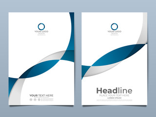 Wall Mural - blue corporate identity cover business vector design, flyer brochure advertising abstract background